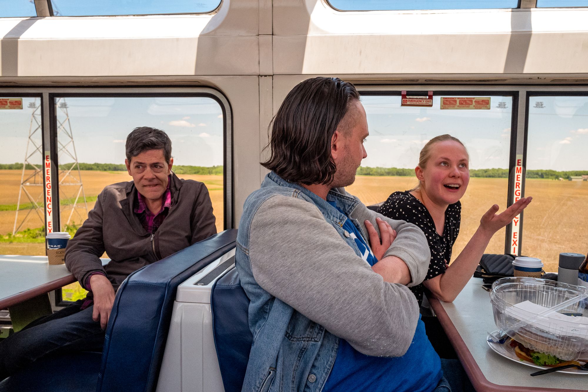 Passengers of the Amtrak Sightseer Lounge